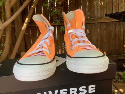 NEW UNISEX CONVERSE CHUCK TAYLOR All Star High Peach Beam Shoes A04392F Sz 5.5 - Picture 5 of 11