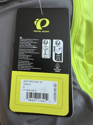 Chaqueta de Ciclismo Convertible Pearl Izumi Quest Wind Para Hombre Mediana Nueva Con Etiquetas - Imagen 2 de 2