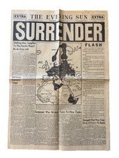 WW2 Rare US Newspaper Germany Surrenders 1945