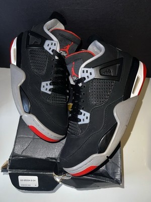   Nike Air Jordan IV Retro 4 OG Bred SIZE 6 GS | Cement Black Thunder White SB