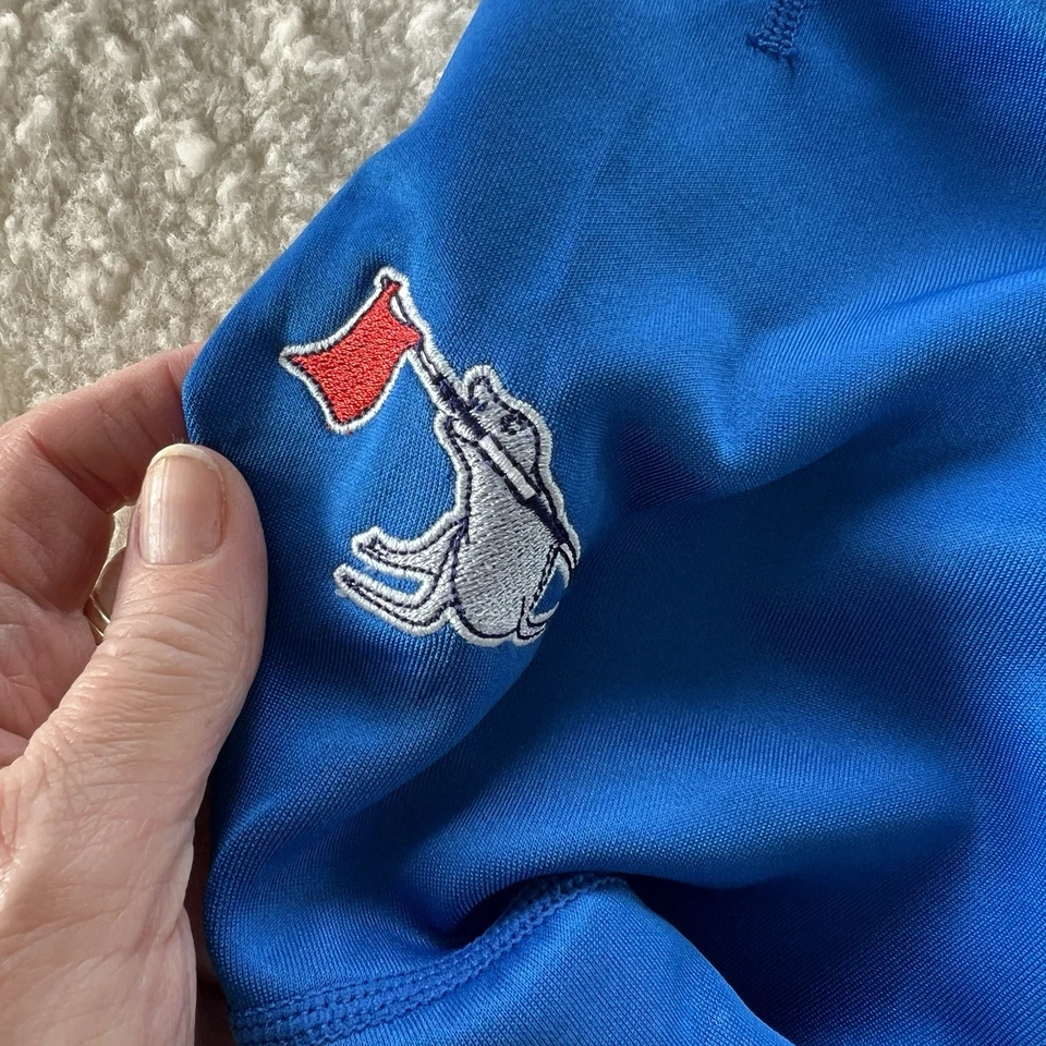 Camisa OGIO Endurance Para Hombre Azul Medio Manga Larga Cuello Simulado 1/4 Cremallera Otter Foto 4 de 4