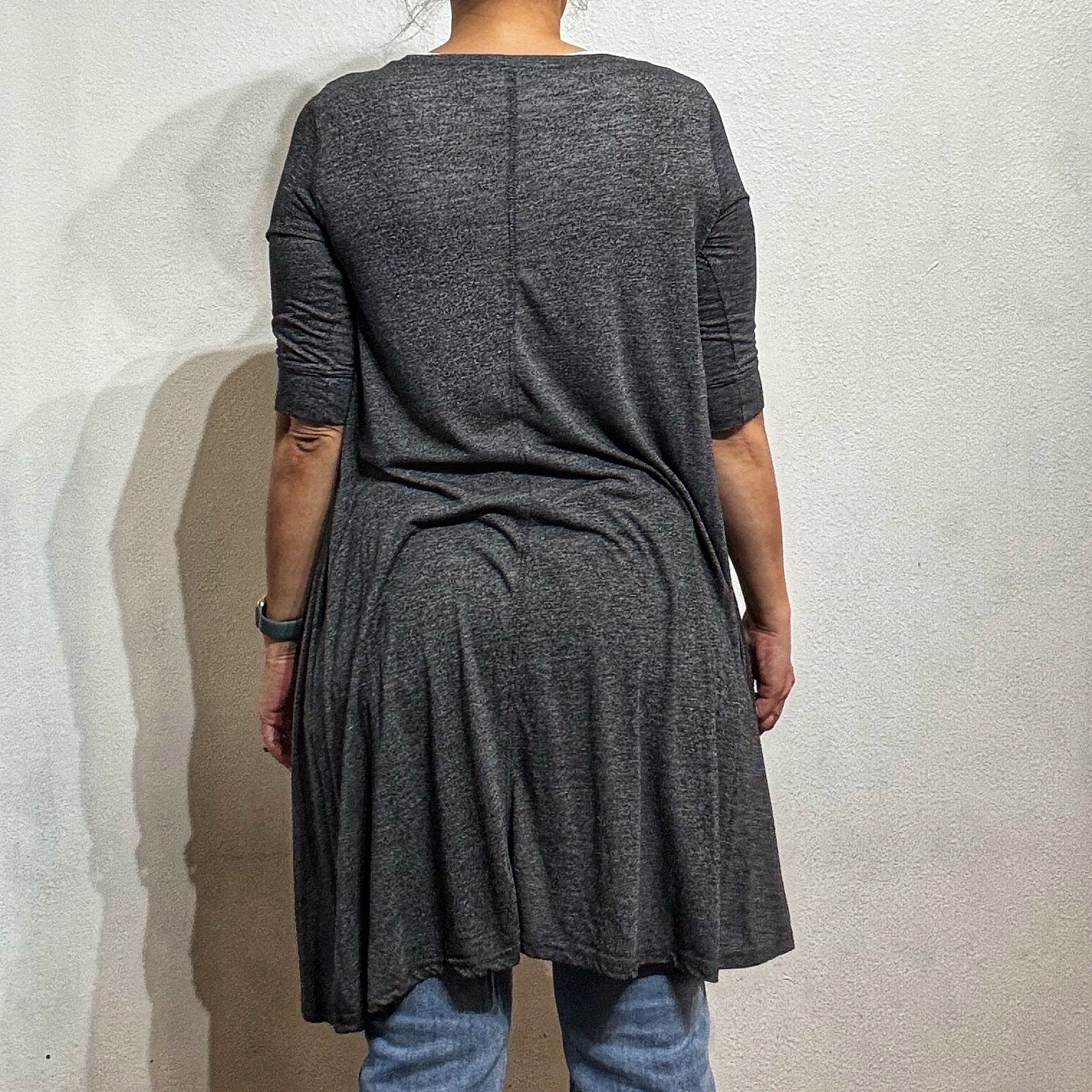 Urban Coco Heather Gray 3/4 Sleeve Hi-low Tunic Top Sz L image 10