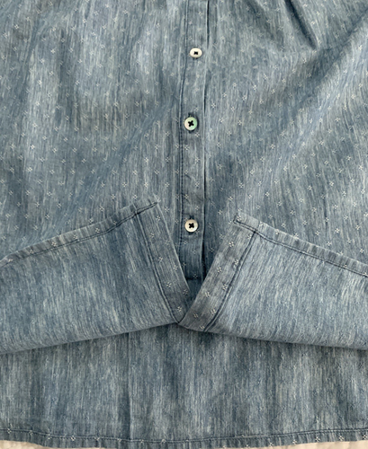 Wunderbares Western Button Down besticktes Shirt Top Gr. L blau Cottoncore bequem - Bild 12 von 16