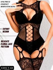 EHSUYAB Women Body Stockings Sexy, Exotic Dancer Fishnets Lingerie Glow Party, F