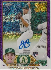 2023 Topps Chrome - Rookie Autographs Jonah Bride #RA-JBR Purple Speckle/236/299