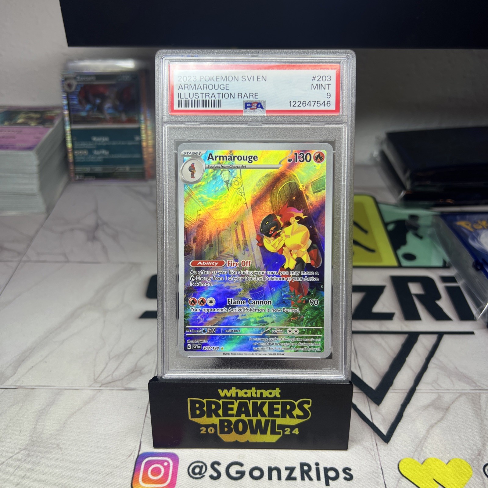 Armarouge 203/198 Illustration Secret Rare Pokémon TCG Scarlet & Violet PSA 9