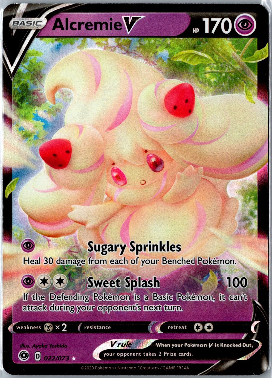 Pokemon Card - Alcremie V 22/73 Champion's Path Ultra Rare Holo NM