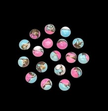  WHOLESALE COTTON CANDY KINGMAN TURQUOISE CABOCHON ROUND SHAPE LOOSE GEMSTONE