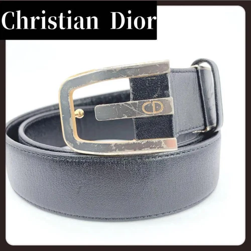 Christian Dior Black Logo Belt Authentic Brand Accessories