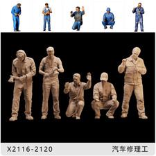 1/64 Resin Automotive Mechanic 5 figures Unpainted