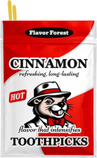 Hot Cinnamon Flavored Toothpicks Flat Shape 100ct