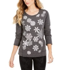 STYLE & CO-EDI/DISORDERLY KIDS Women’s   falling snowflakes Size 2X