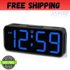 Digital Alarm Clock for Bedrooms - Plug in Electric Clock Big Numbers for Desk