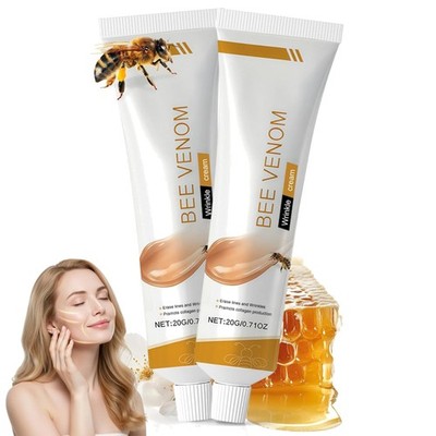 2 Stück Bee Venom Bienengift Creme, Gesicht Bienengift Anti Falten Creme, Hals.
