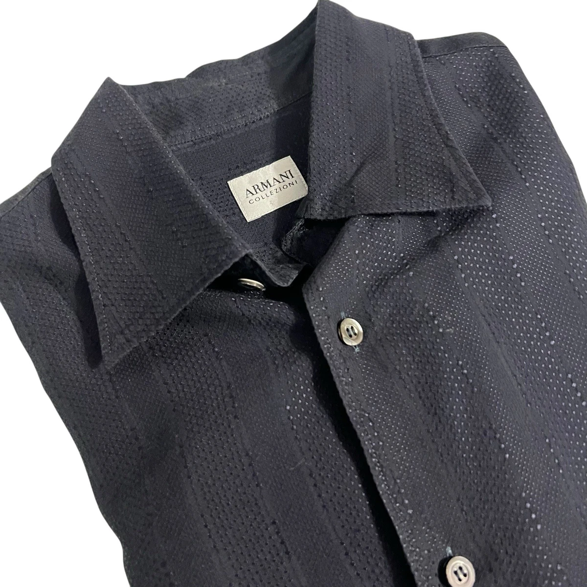 25+ Armani Collezioni Long Sleeve Striped Casual Button-Down