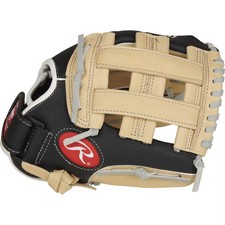 Rawlings Playmaker 10.5" T Ball Glove - Black/Brown: Leather Youth