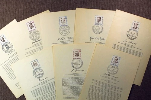 Germany Berlin 1950s lot of 8 better ETB FDC cards - famous people series