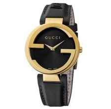 Gucci YA133308 Interlocking-G Grammy Special 37MM Unisex Black Leather Watch