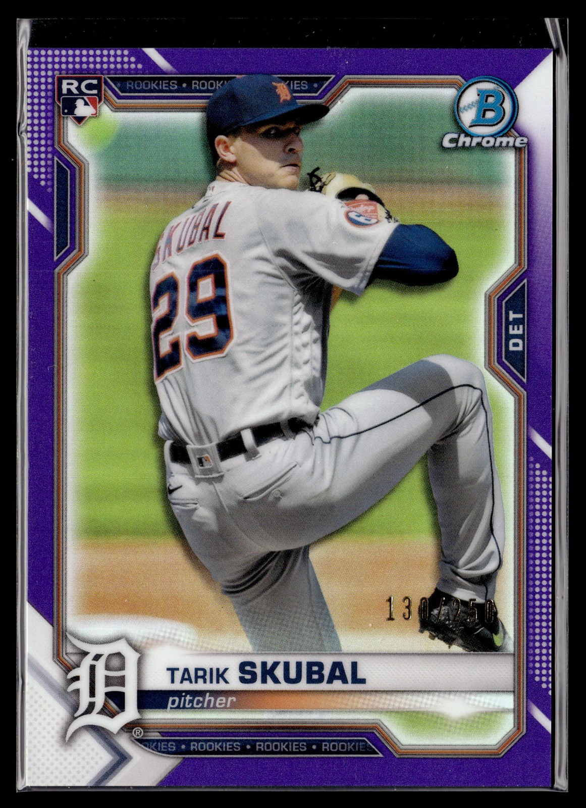2021 Bowman Chrome #28 Tarik Skubal Purple Refractor #/250