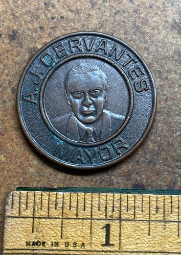 1969 A. J. CERVANTES SINDACO BASSO INAGURALE danza bronzo GETTONE MEDAGLIA Ambasciatori - Foto 2 di 2