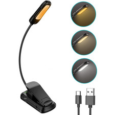 Flexible Rechargeable LED Book Light With 3 Light Modes Easy Clip Reading Lamp