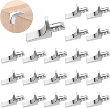20Pcs L Shape Shelf Support Pegs, 5Mm Nickel Plated Wardrobe Pins, Glass