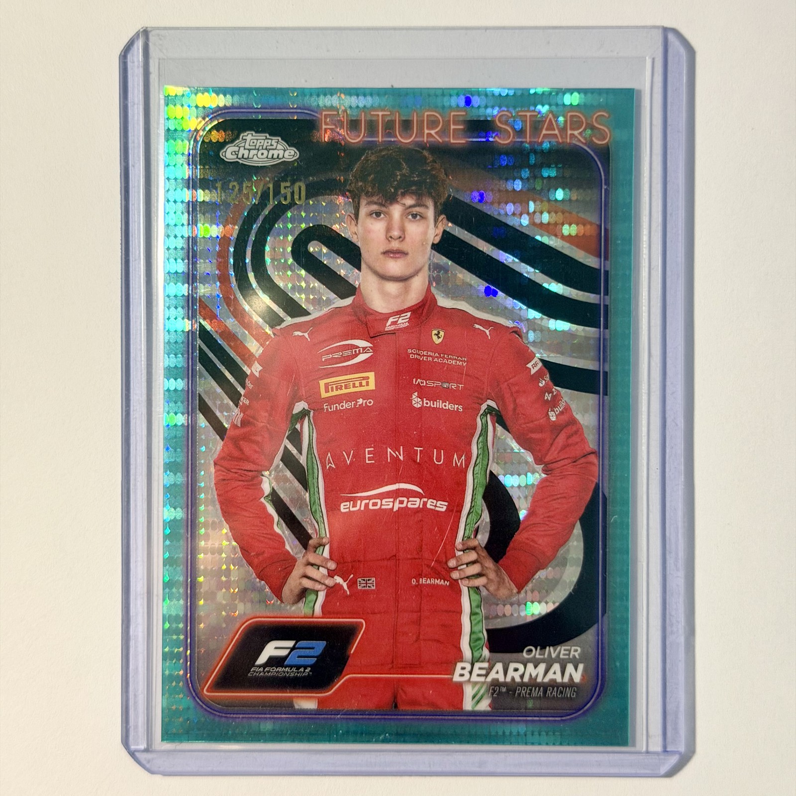 2024 Topps Chrome Formula 1 - F2 Oliver Bearman #21 Aqua Sonar Refractor /150