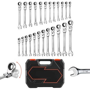 Uimoso 24-Piece Ensemble de clés à cliquet à tête souple - SAE & Métrique