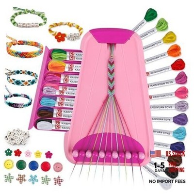 Friendship Bracelet Making Kit for Girls Ages 8-12, Kids Jewelry Making Pink