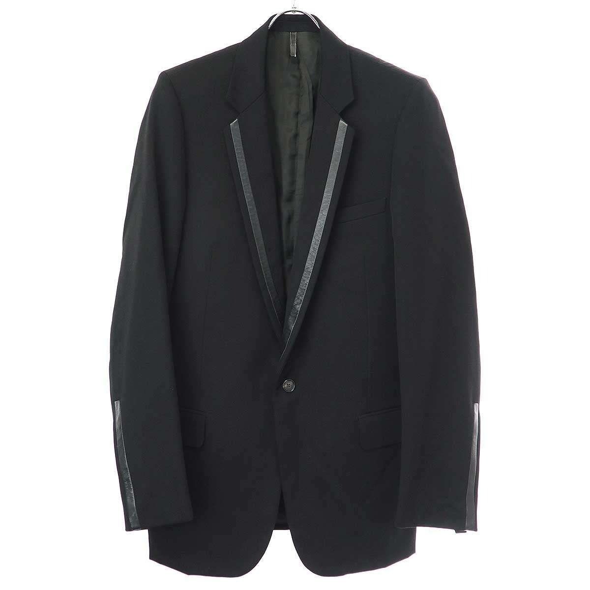 d*3様 Dior Homme 02aw Leather Detail Jack Dior HOMME by Hedi Slimane 2002AW Reflection Leather Trim Jacket