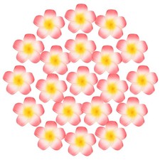 20-Pack Artificial Plumeria Flower Heads, 3.74" Fake Flowers,Yellow Heart Red
