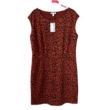 Nine West Dress Women's Large Short Sleeve Above Knee Leopard Business Casual