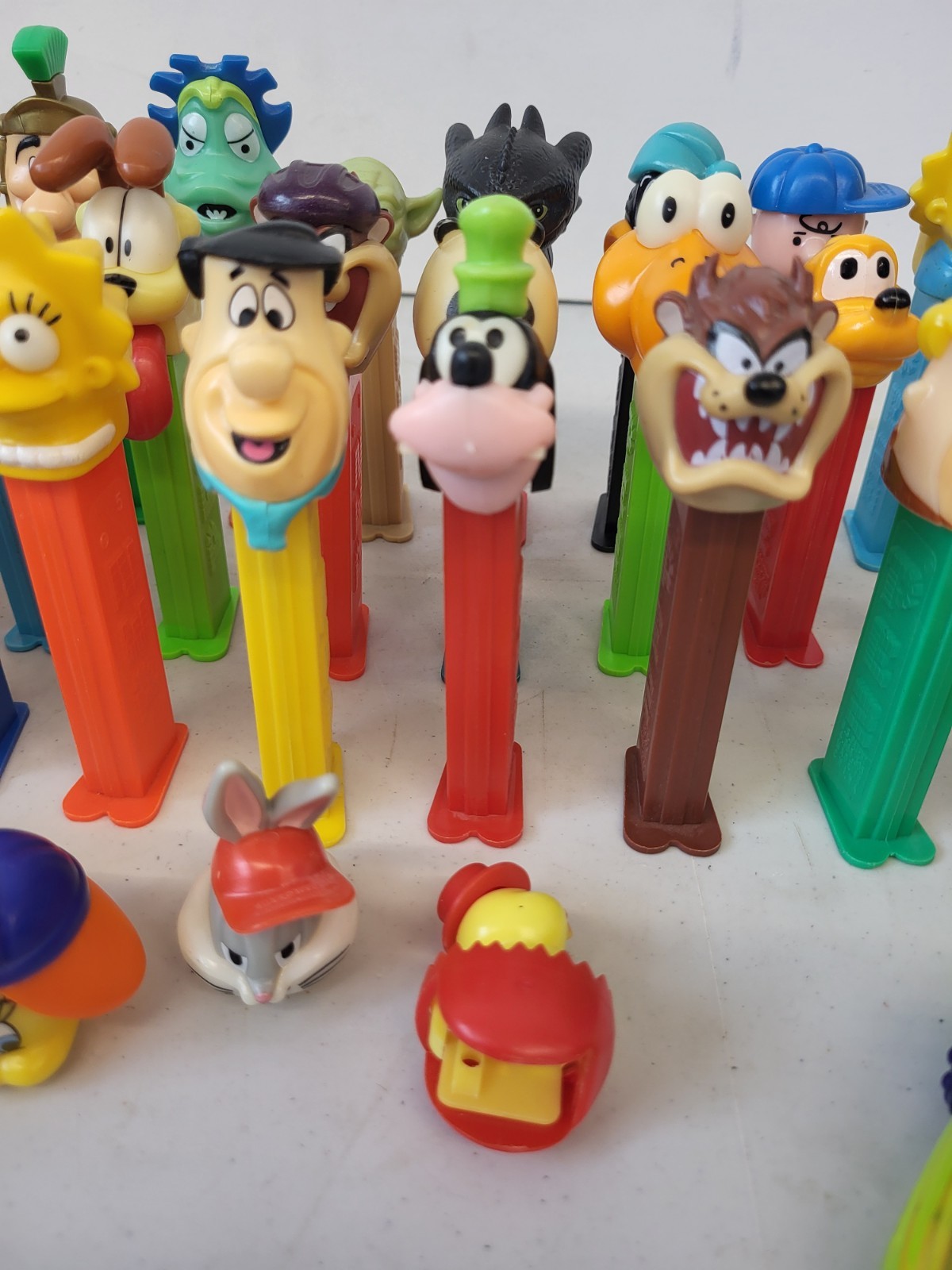 Vintage Pez Dispensers with Feet Lot Of 30+ With Parts