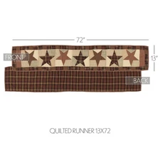 Table Runner Abilene Country 13x72 Rect Star Patch Kitchen Decor VHC Brands