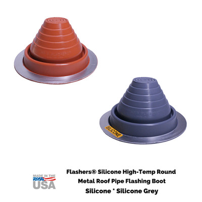 Flashers Silicone Round Metal Roof Pipe Flashing Boot (Size#3) Made in USA