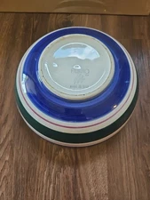 Furio Pasta Kitchen Centerpiece Bowl 10" Striped Blue/green Multi Colored