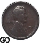 1922 No D, Lincoln Cent Wheat Penny, Strong Reverse, FS-401, RARE Key Date!