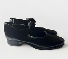 Capezio N625C Girls Size 12M Black Patent Lace Up Tap Shoe