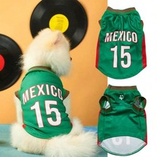 Pets World Cup 2026 Jersey Shirt Striped Ribb...