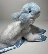 Cloud Island Plush White Baby BLUE WHALE Security Blanket Lovey SUPER SOFT NWOT