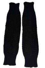 Open Knit Leg Warmers BLACK