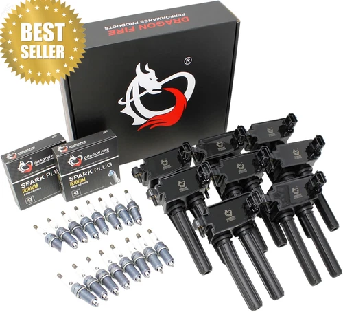 DragonFire Ignition Coils & Iridium Spark Plugs for Dodge Jeep Chrysler Ram V8 0