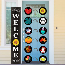 Interchangeable Welcome Sign for Front Porch Standing