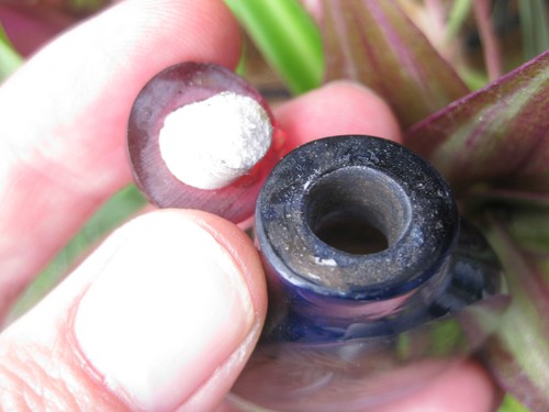 Antigua botella de vidrio azul tabaco chino: Gran Muralla China - Imagen 9 de 11