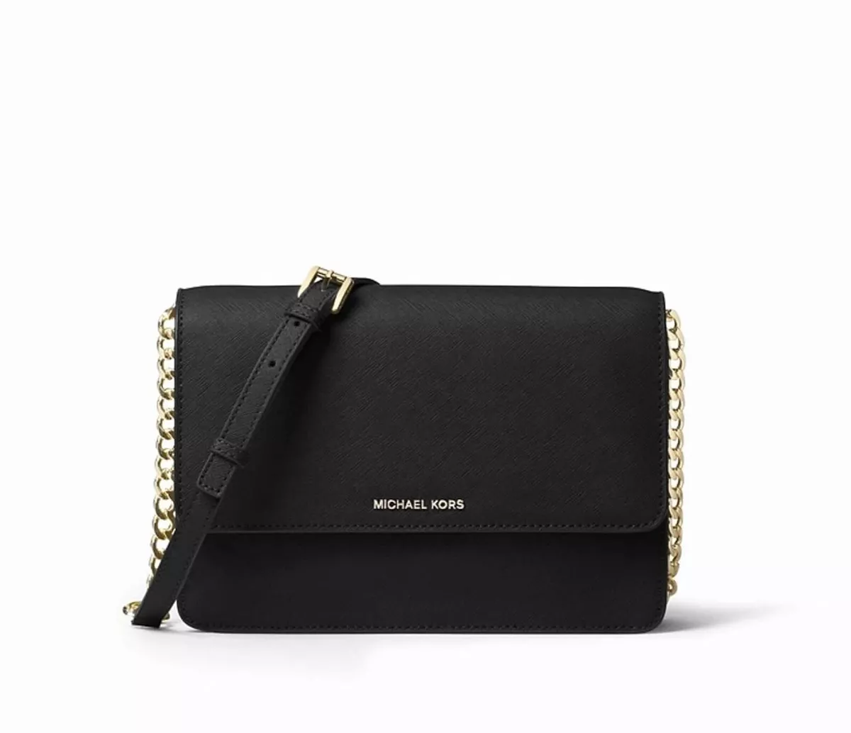 Michael Kors Daniela Large Saffiano Leather Crossbody Bag (black):  Handbags