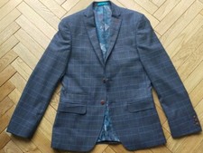 Suit Direct Antique Rogue jacket 38R trousers 32R Blue Overcheck BNWT Prom
