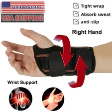 Right Wrist Hand Brace Support Carpal Tunnel Sprain Arthritis Gym Sports For Men