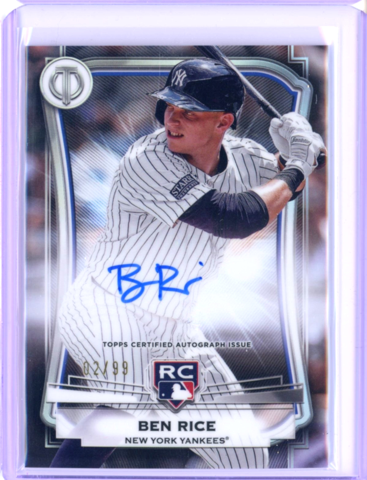 Ben Rice 2025 Topps Tribute #LIA-BR League Inauguration Autograph /99 ...