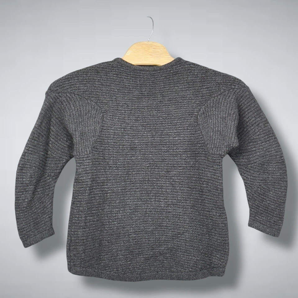 Suéter de lana Helmut Lang para mujer pequeño gris carbón mezcla de yak manga larga acanalado Foto 2 de 4