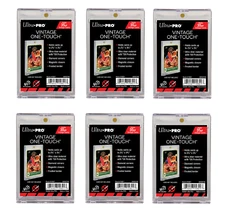(6-Pack) Ultra Pro 35pt Vintage Size UV One Touch Magnetic Trading Card Holder